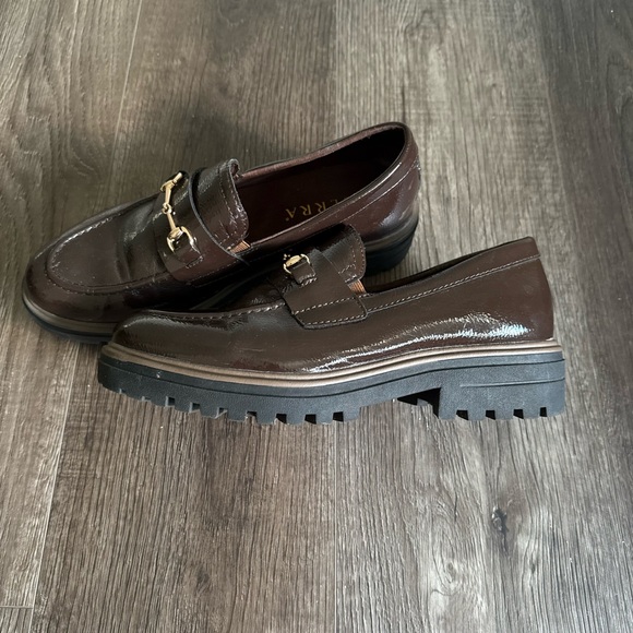 Serra Dark Brown Loafers with Gold Accents - Picture 2 of 4